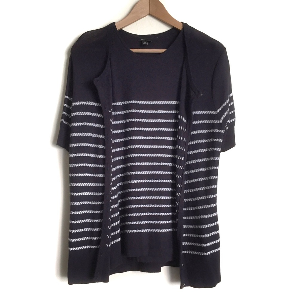 Ann Taylor Tank And Cardigan  Blue M 2 Pc Set